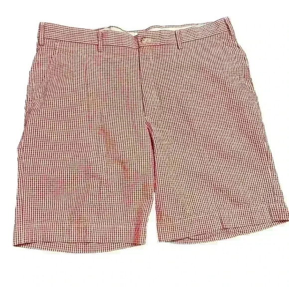 Turtleson Men’s Red Seersucker Golf Shorts Size 38 9” Casual Lightweight Beachy - Picture 1 of 7